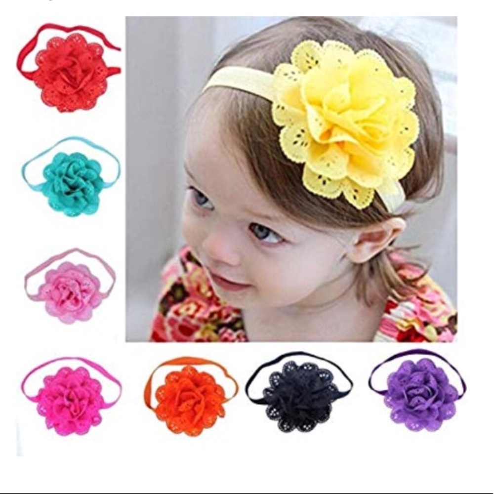 Baby girls flower headbands